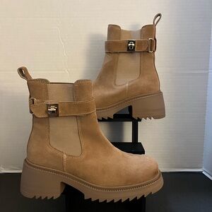 STEVE MADDEN Gates Taupe Suede Boots-Size 9 with Box - Excellent Condition